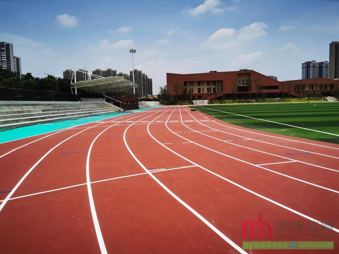 湖南長沙麓山國際梅溪湖中學預制型橡膠跑道